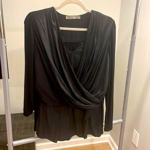 Silk and rayon layered blouse
